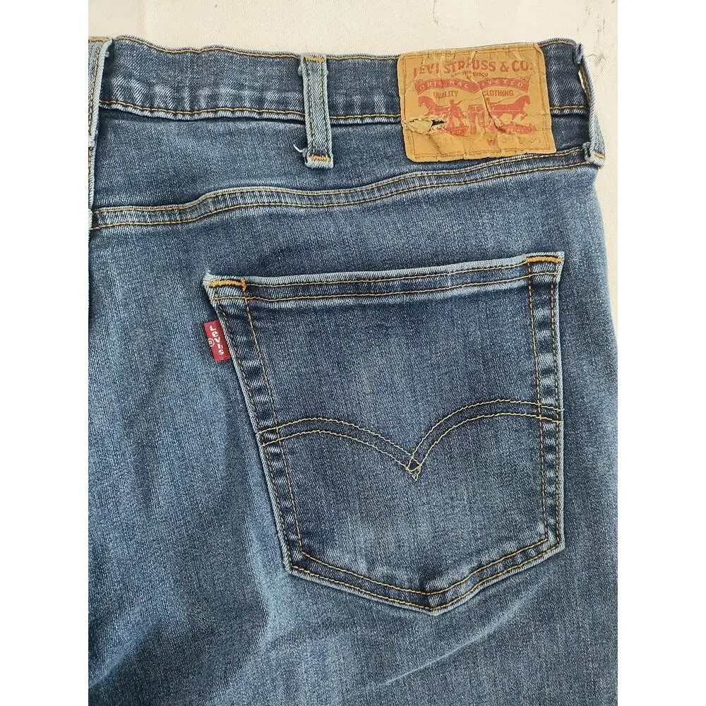 Levis 511 Jeans Mens 38x30 Blue Slim Fit Straight Leg Stretch Denim Dark Wash